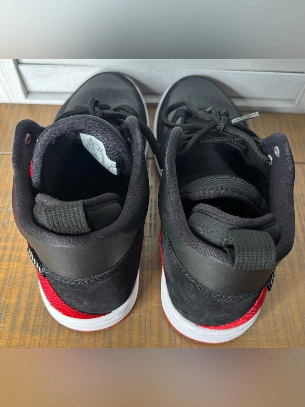 Jordan Access Bred Black Gym Red White High Top Sneaker AV5105-001 Men's Size 8